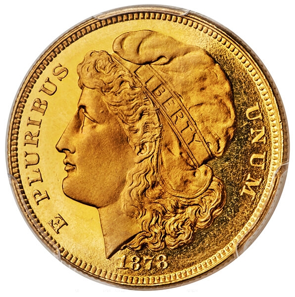 1878 Morgan $ 10 patrón golpeado en oro ofrecido en Heritage ANA Signature Auction