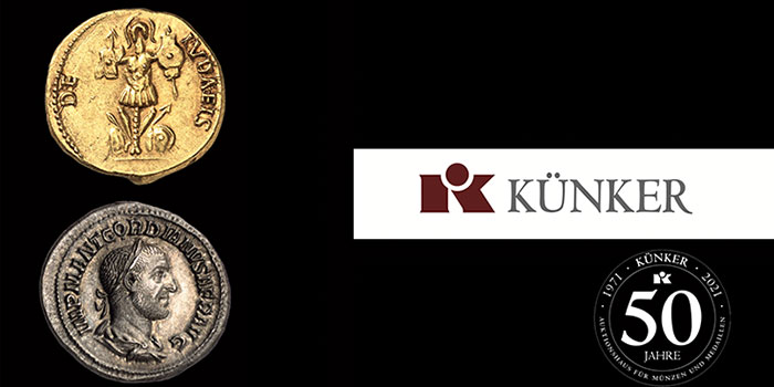 Ventas de subasta de otoño de Künker 351-354 de monedas antiguas y del mundo ahora en línea