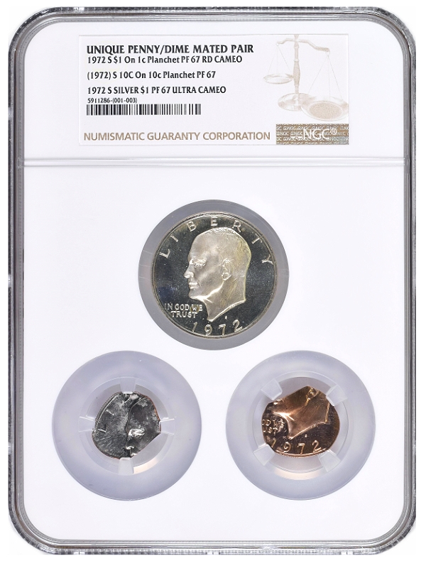 4 Coins 2011 PDSS BU/Clad Proof/Silver Proof Dime Set 