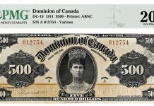 PMG Certifies Phenomenal Canadian Banknote Rarity
