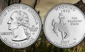 2007-P Wyoming State Quarter with Great Teton Mountains in the background. Image: U.S. Mint / Adobe Stock.