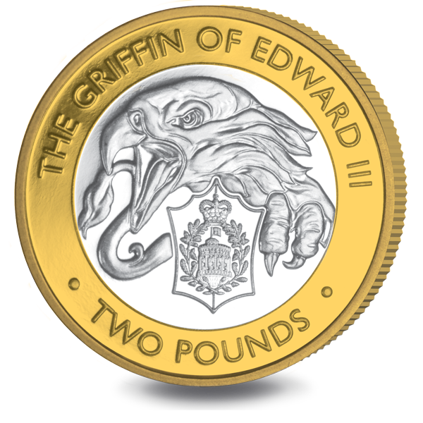 Newest Queen's Beasts £2 Bimetallic Coin Features Griffin of Edward III