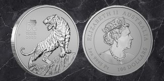 Perth Mint Coin Profiles - Australian Lunar Series III 2022 Year of the Tiger Platinum Bullion Coin