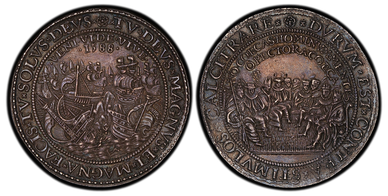 NETHERLANDS. Holland. 1588 AR Medal. PCGS AU55. Atlas Numismatics