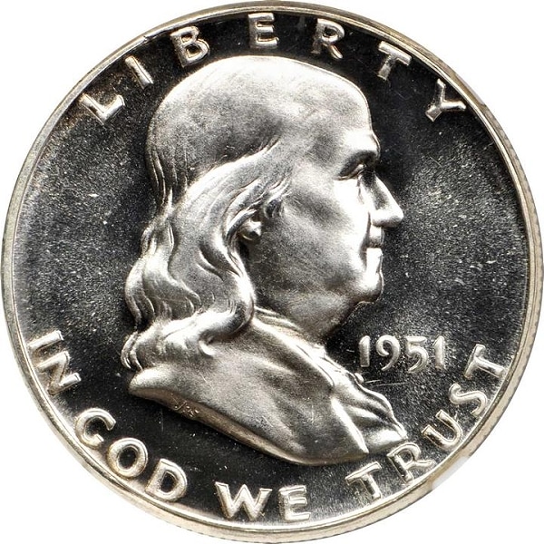Nice Raw BU Coin 1951 P Franklin Half Dollar 