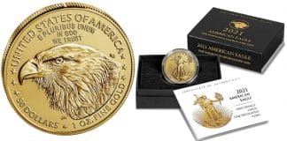 Redesigned 2021 American Gold Eagle 1oz Uncirculated Coin Available Now