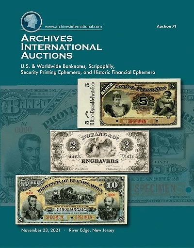 Archives International Auction 71 of Stocks, Bonds, and World Banknotes