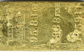 Impressive 95oz Kellogg & Humbert Gold Ingot From SS Central America Sells at GreatCollections