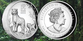 Perth Mint - Australian Lunar Series III 2022 Year of the Tiger 1oz Silver Proof High Relief Coin
