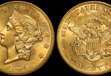 1851-O $20.00 PCGS MS62, as photographed for Doug Winter's Gold Coins of the New Orleans Mint book