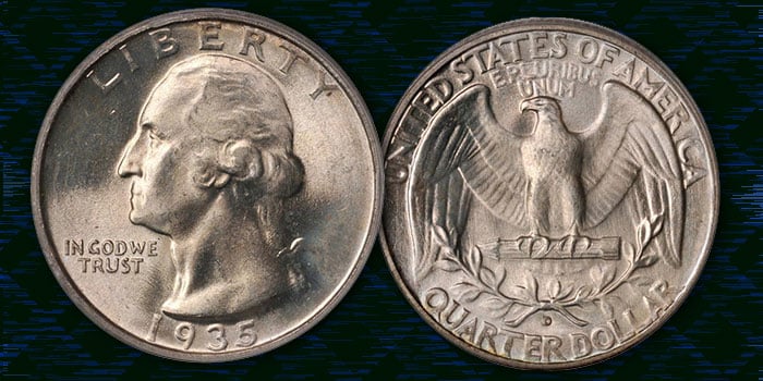 United States 1935-D Washington Quarter