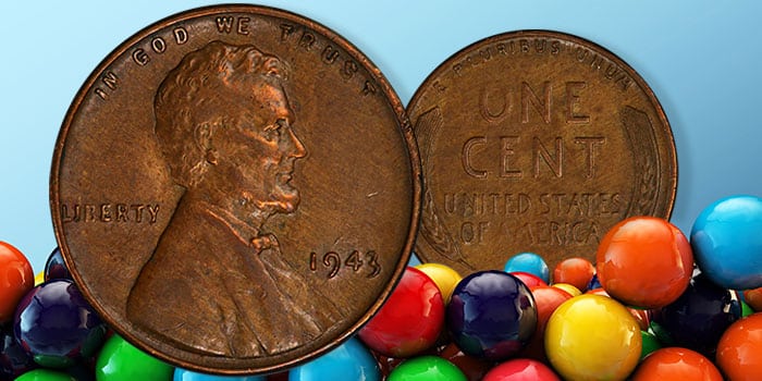 GreatCollections Offers Rare Gumball 1943 Copper Cent