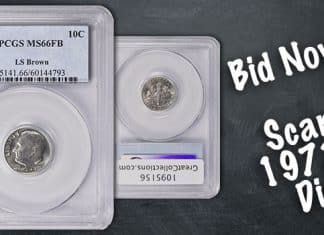 GreatCollections Offers Modern Rarity: Gem 1972 Full Bands Roosevelt Dime