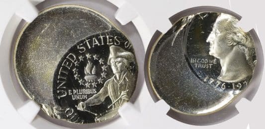 Rare Proof Bicentennial Quarter Error Coin Offered by GreatCollections