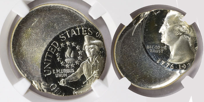 Rare Proof Bicentennial Quarter Error Coin Offered by GreatCollections