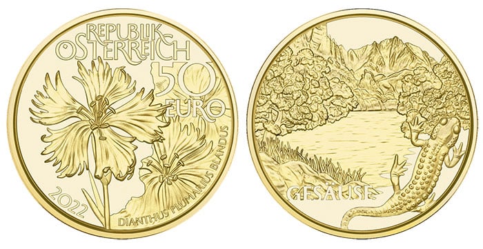 Austrian Mint Introduces Two New Coins: Wild Waters and Microraptur
