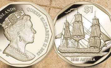 HMS Astrea Featured on New Coin in British Virgin Islands Ship Series