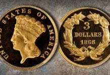 Finest Known 1866 Proof $3 Gold Piece From The Huberman Collection