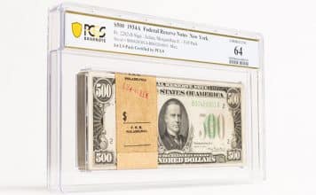 100-Note Series 1934A $500 Banknote Pack 1st Graded by New PCGS Service