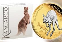 Perth Mint Issues 2oz Silver Reverse Gilded Australian Kangaroo Coin