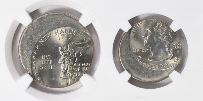 Dramatic New Hampshire State Quarter Error at GreatCollections.com