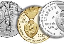 US Mint Accepting Orders for National Purple Heart Hall of Honor Commemorative Coin Feb. 24
