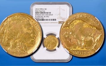 Mike Byers Mint Error News - Unique Gold Buffalo Nickel