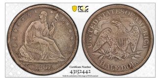 New Die Variety for the 1867-S Liberty Seated Half Dollar