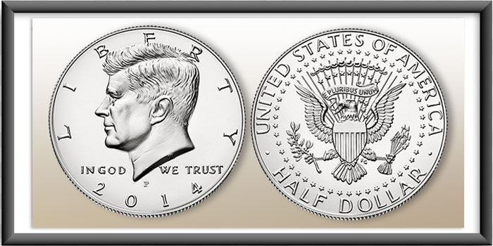 thumbnail image 2 of 2014 JFK John F Kennedy Half Dollar – P Mint Colorized Waving Flag – Uncirculated 2 of 4