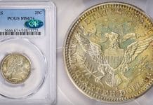 GreatCollections Offering One of Finest Certified 1913-S Barber Quarters