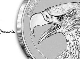 Perth Mint Issues 2022 1oz Platinum Enhanced Reverse Proof Wedge-Tailed Eagle Coin