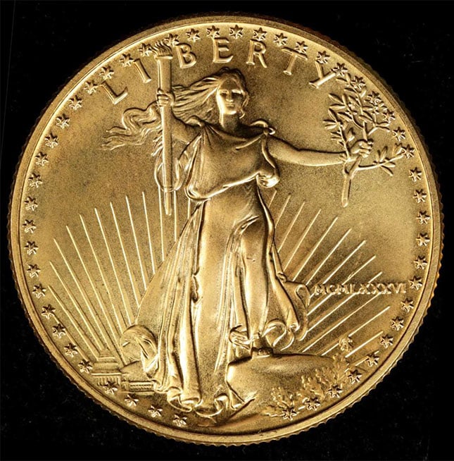 1986 American Gold Eagle Bullion Coin.