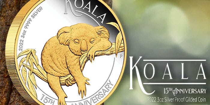 Perth Mint Celebrates 15th Anniversary of Silver Koala With Gilded Coin