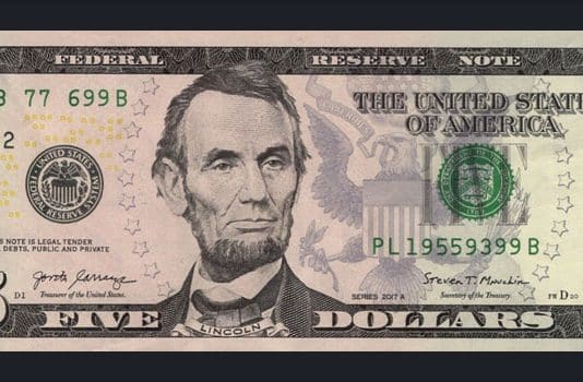 Bidding Already at $5,500 For Extremely Rare Dual Serial Number Error $5 Note