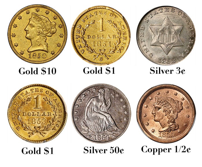 Deadwood Collection of Upright 5 Gold Dollars Comes to Market