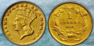 United States 1861-D Gold Dollar