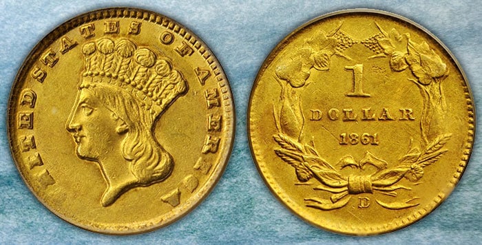 United States 1861-D Gold Dollar