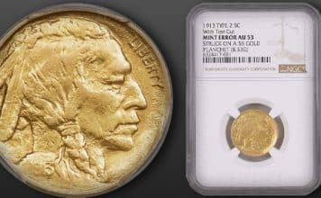 Unique Gold Buffalo Nickel Sells for $400,000