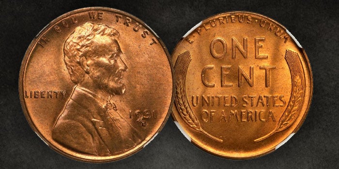 A Mint State 1931-D Lincoln Cent