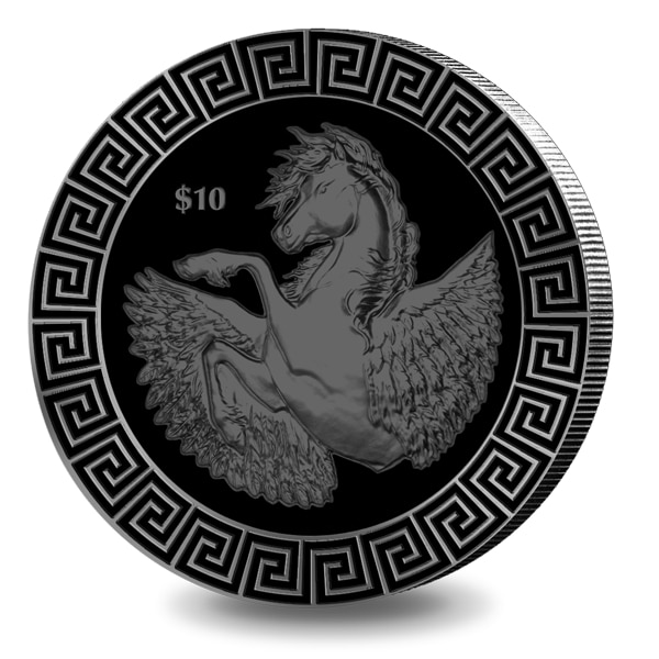 Moneda Proof de plata Pegasus de 1 oz ahora disponible en acabado negro perla