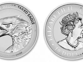 10oz Silver Enhanced Reverse Proof Wedge-Tailed Eagle Coin Issued by Perth Mint