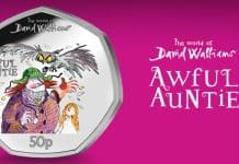 Sixth Coin in World of David Walliams Coin Series Features Awful Auntie