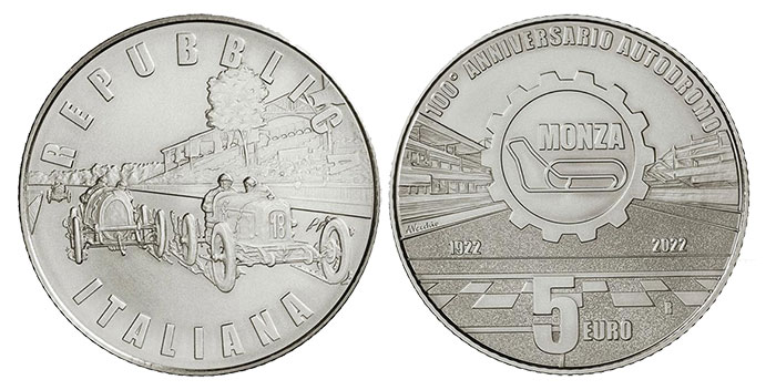 Italian Mint Issues Commemoratives Honoring Alberto Sordi, National Autodrome of Monza