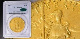 Rare Proof 66 1913 Saint-Gaudens Double Eagle at GreatCollections