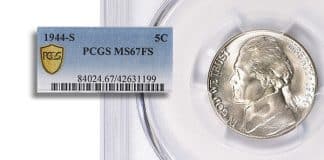 High Grade Full Steps 1944-S Silver Jefferson Nickel at GreatCollections