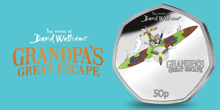 La última moneda de la serie de monedas World of David Walliams presenta Grandpa's Great Escape