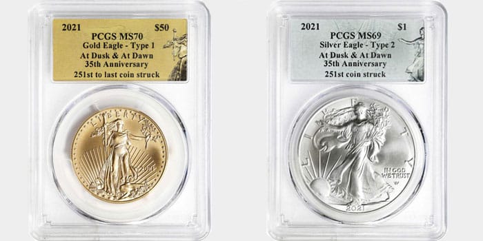 pcgs-certifies-2021-american-eagle-at-dusk-and-at-dawn-35th-anniversary-bullion-coins