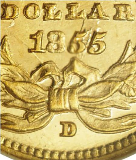 1855-D $1.00 VARIETY 7-I