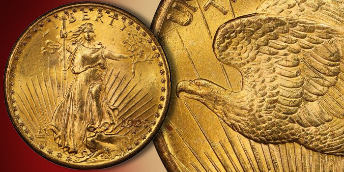 United States 1925 Saint-Gaudens $20 Double Eagle Gold Coin