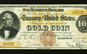 1882 $100 Gold Certificate Brings $750,000 at Heritage Long Beach Currency Auction